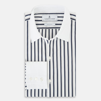 SHIRTS RF WH WINDSOR OPEN CLR WH 3BC NAVY STRIPE Image 4