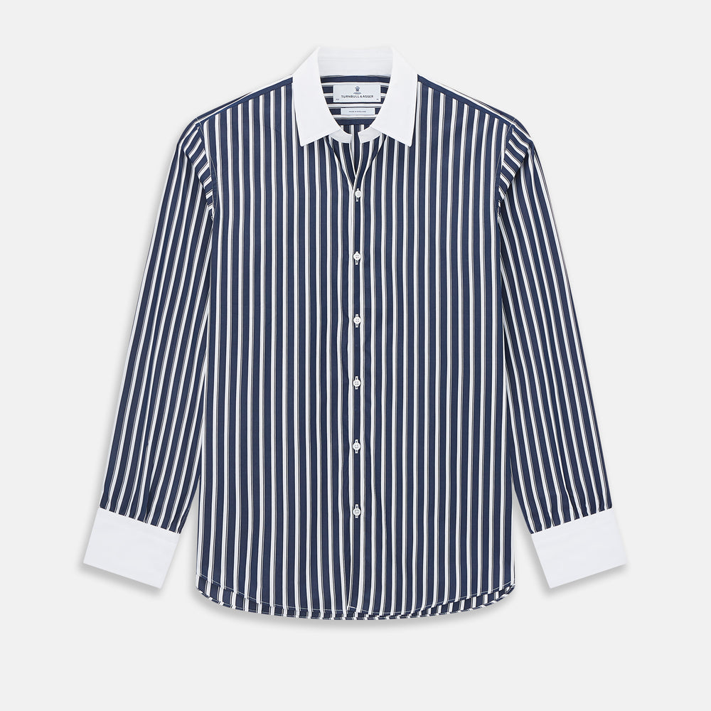 SHIRTS RF WH WINDSOR OPEN CLR WH 3BC WH STR ON NVY 15