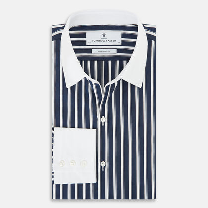 SHIRTS RF WH WINDSOR OPEN CLR WH 3BC WH STR ON NVY Image 4