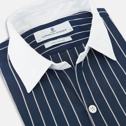 SHIRTS RF WH WINDSOR OPEN CLR WH 3BC WH STR ON NVY Image 1
