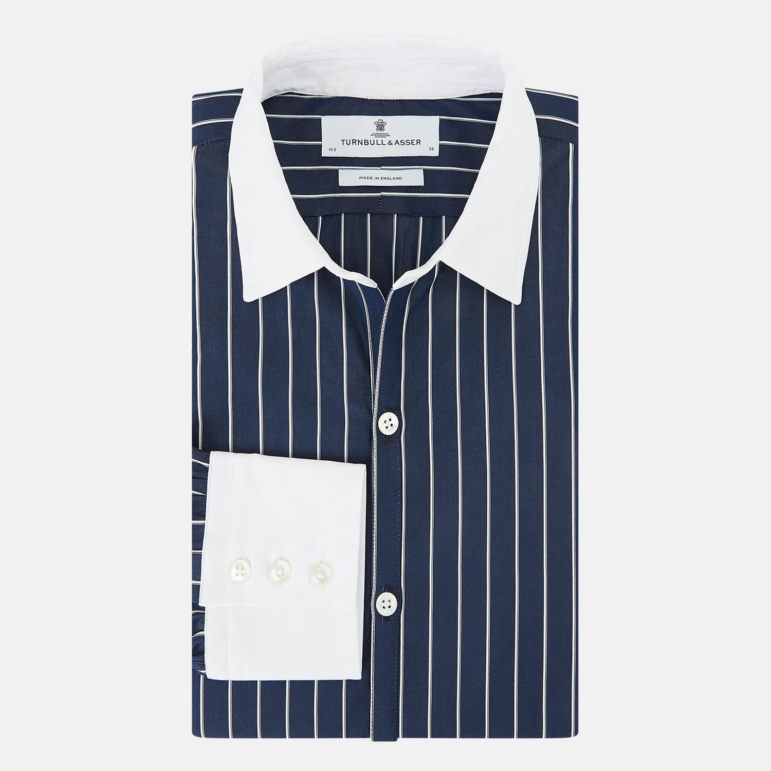 View 5 of product SHIRTS RF WH WINDSOR OPEN CLR WH 3BC WH STR ON NVY 14.5