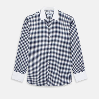 SHIRTS RF WH WINDSOR OPEN CLR WH 3BC NAVY CHECK