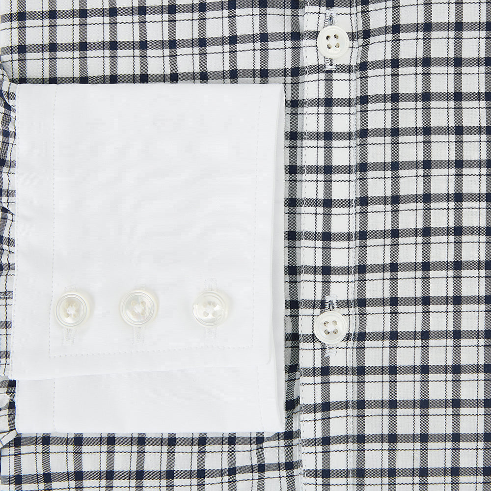 SHIRTS RF WH WINDSOR OPEN CLR WH 3BC NAVY CHECK 17.5