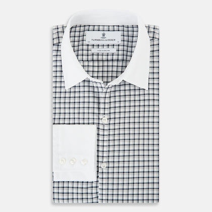 SHIRTS RF WH WINDSOR OPEN CLR WH 3BC NAVY CHECK Image 4