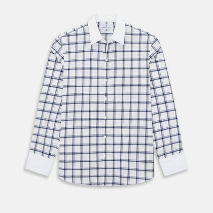 SHIRTS RF WH WINDSOR OPEN CLR WH 3BC NAVY CHECK