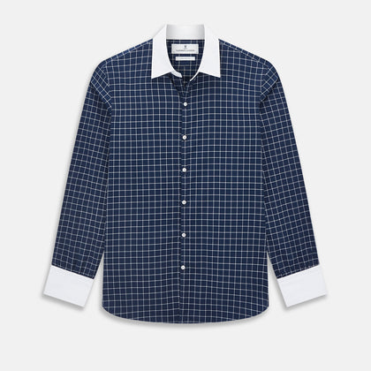 SHIRTS RF WH WINDSOR OPEN CLR WH 3BC WH CHK ON NVY