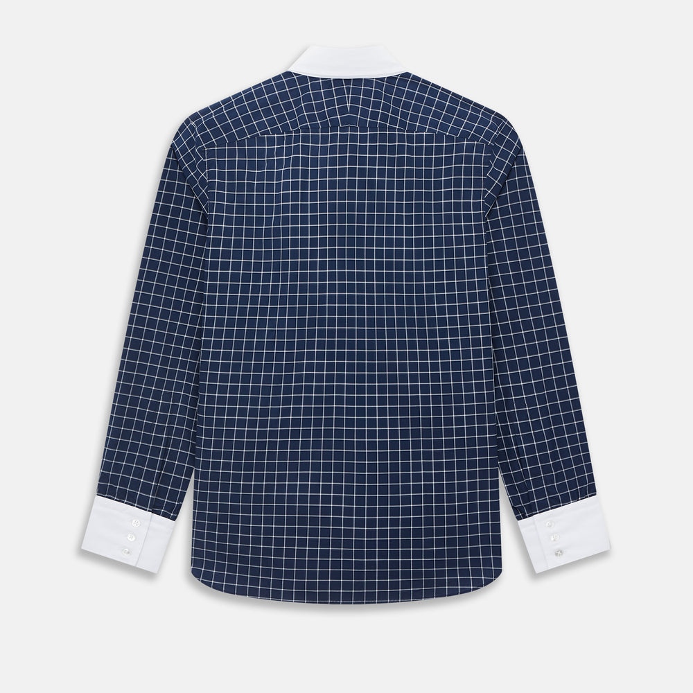 SHIRTS RF WH WINDSOR OPEN CLR WH 3BC WH CHK ON NVY 14.5