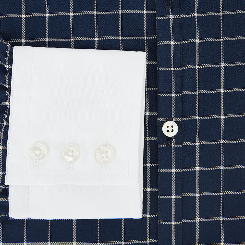 SHIRTS RF WH WINDSOR OPEN CLR WH 3BC WH CHK ON NVY 14.5