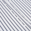 View 7 of product Turnbull & Asser Westminster Double Stripe White Closed Collar Regular Fit Shirt in Cotton featuring a vertical black double-stripe pattern on a white background with a white collar and cuffs.