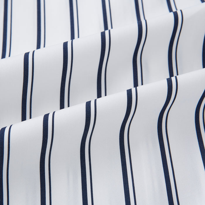 Westminster Double Stripe White Closed Collar Regular Fit Shirt in Cotton Image 7