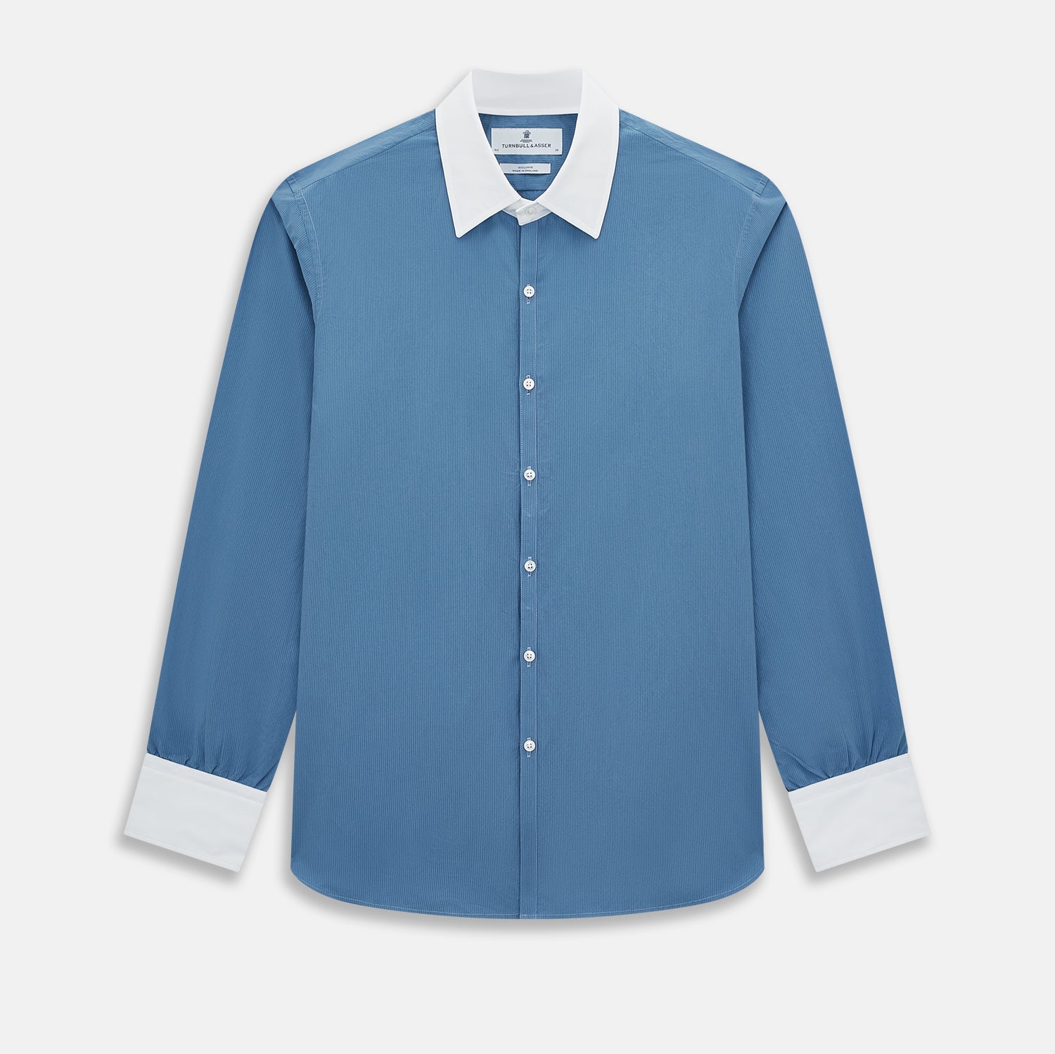 Image 1 of product Colony Blue Pinstripe Westminster Shirt with Contrast Collar & Cuffs 19
