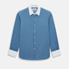 View 1 of product Colony Blue Pinstripe Westminster Shirt with Contrast Collar & Cuffs 19