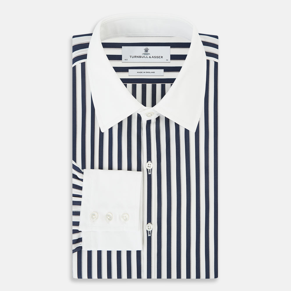 SHIRTS RF WH WESTMINSTER CLSDCR WH 3BC WHT STR NVY 14.5