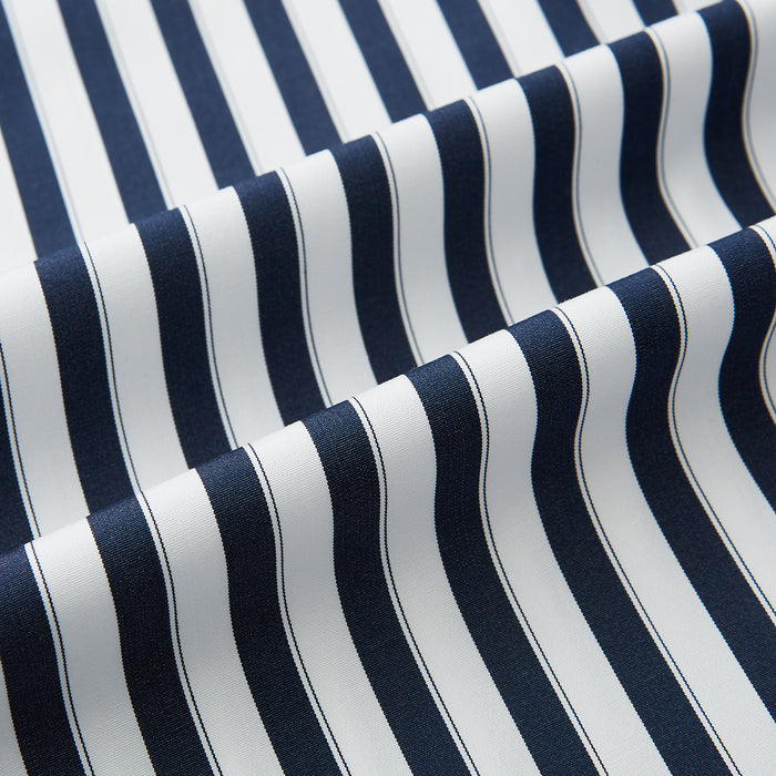 Westminster Reverse Stripe Navy Closed Collar Regular Fit Shirt in Cotton Image 7