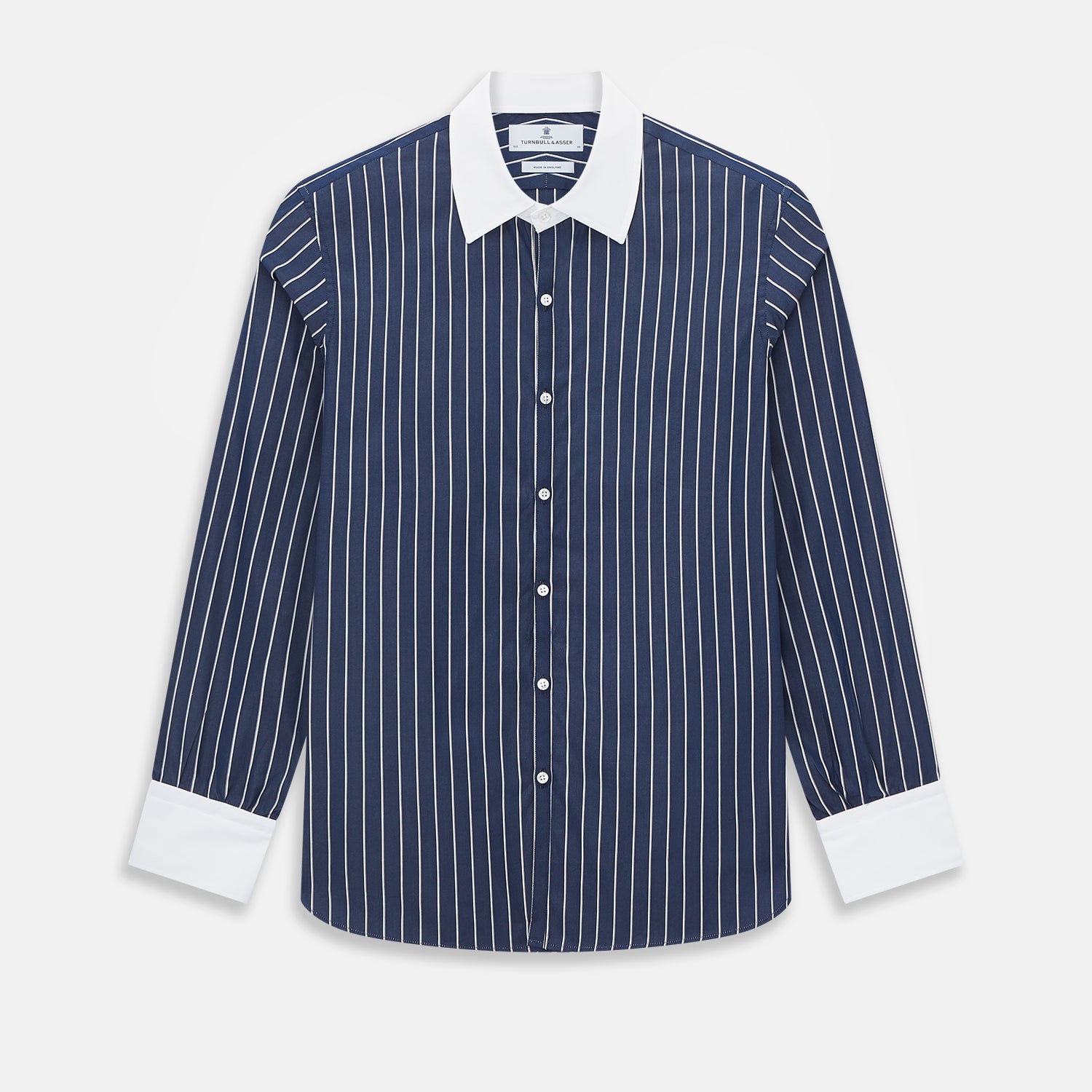 View 1 of product SHIRTS RF WH WESTMINSTER CLSDCR WH 3BC WHT STR NVY 15.5