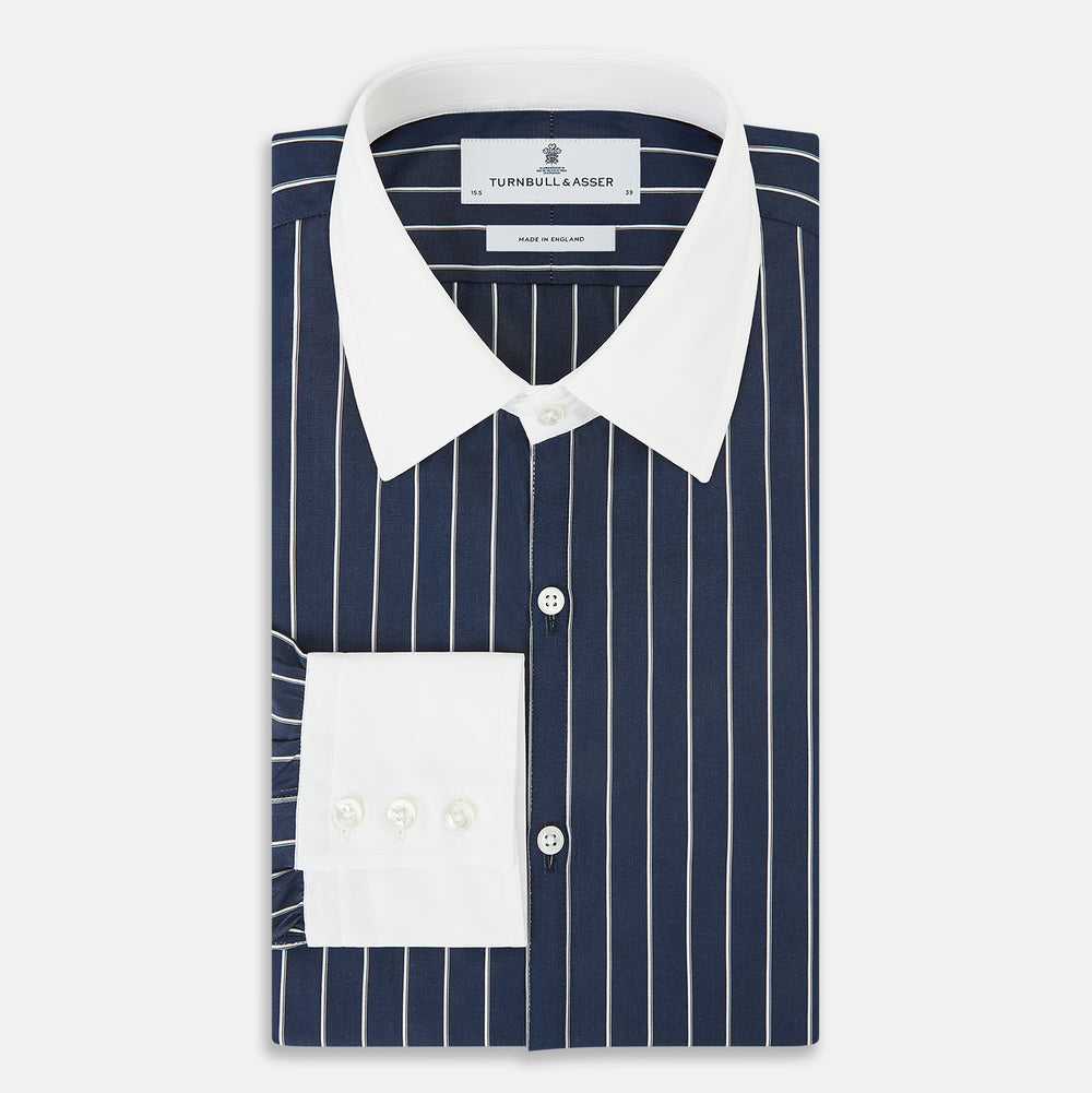 SHIRTS RF WH WESTMINSTER CLSDCR WH 3BC WHT STR NVY 15.5