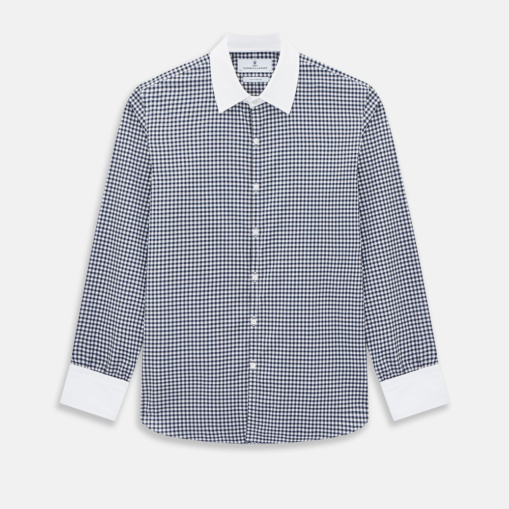 SHIRTS RF WH WESTMINSTER CLSD CLR WH 3BC NVY CHK 18.5