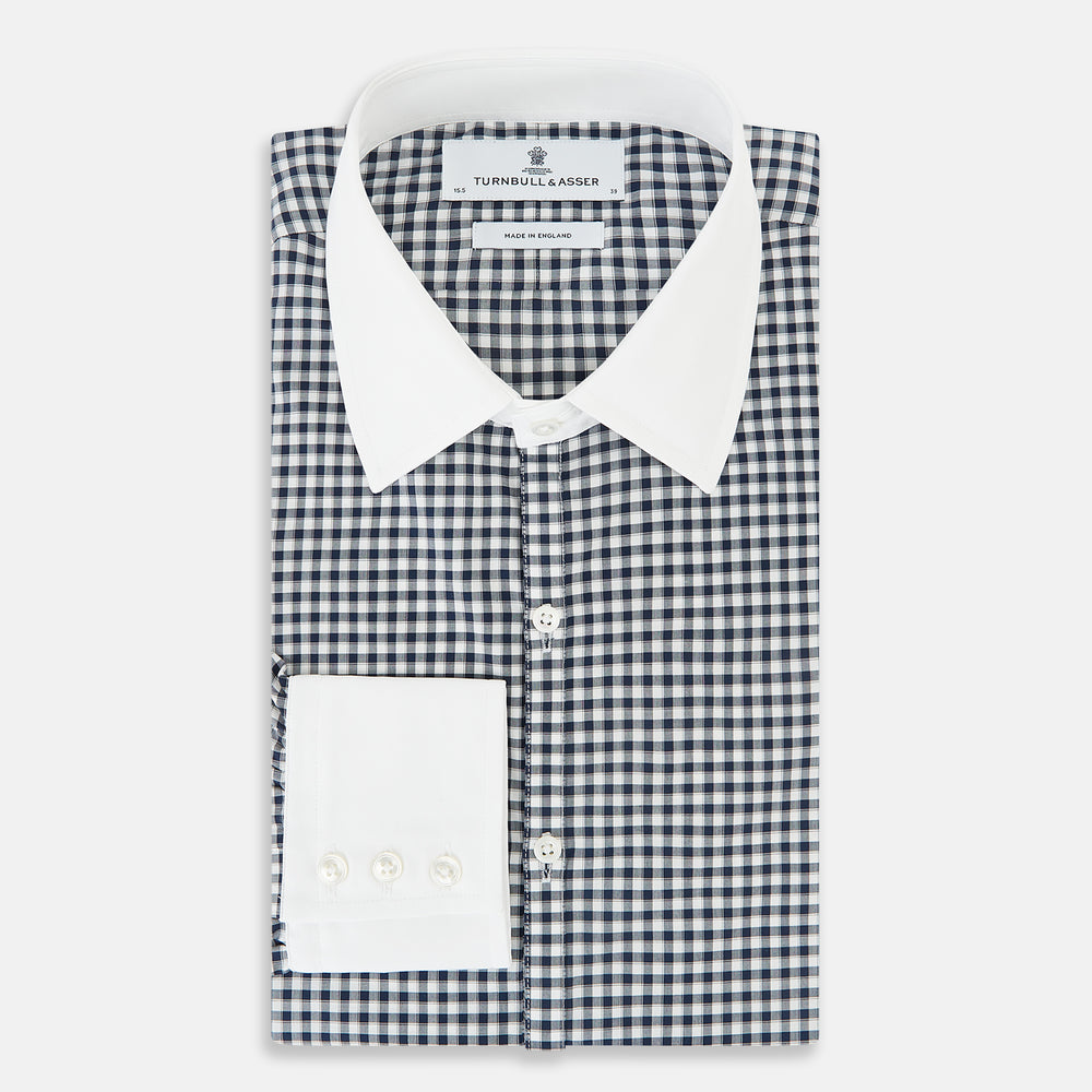 SHIRTS RF WH WESTMINSTER CLSD CLR WH 3BC NVY CHK 18.5