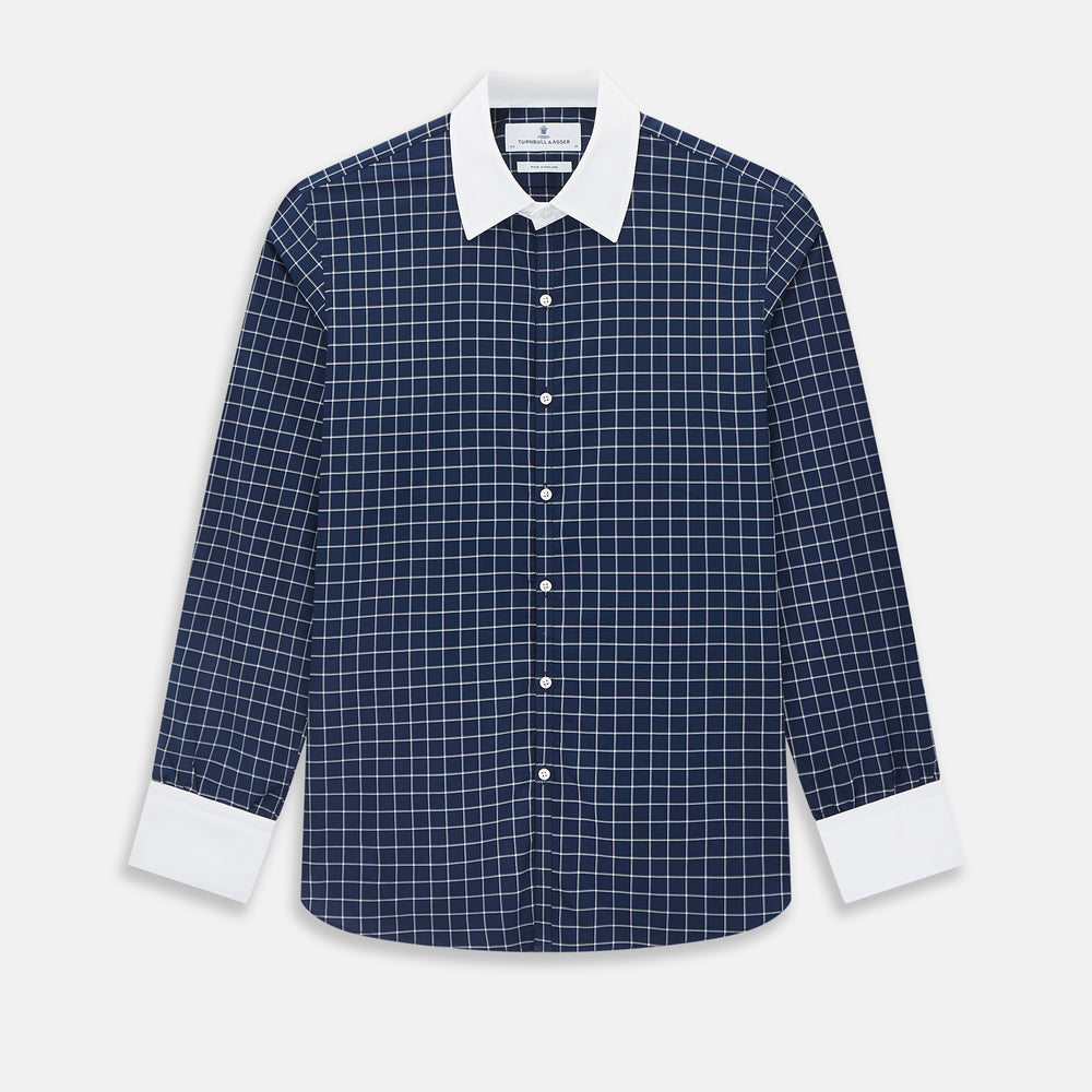 SHIRTS RF WH WESTMINSTER CLSDCLR WH 3BC WH CHK NVY 17.5