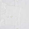 View 3 of product The Turnbull & Asser Tailored Fit Plain White Cotton Shirt features a Kent collar and 3-button cuffs, showcased against a plain white background.
