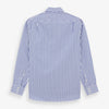 View 2 of product A Tailored Fit Blue and White Candy Stripe Shirt with Kent collar and 3-button cuffs by Turnbull & Asser, featuring the brand's label inside the collar.