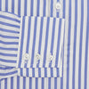 View 4 of product A Tailored Fit Blue and White Candy Stripe Shirt with Kent collar and 3-button cuffs by Turnbull & Asser, featuring the brand's label inside the collar.