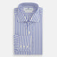 Tailored Fit Blue and White Candy Stripe Shirt with Kent Collar and 3-Button Cuffs