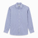A Tailored Fit Blue and White Candy Stripe Shirt with Kent collar and 3-button cuffs by Turnbull & Asser, featuring the brand's label inside the collar.