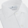 View 2 of product Turnbull & Asser's Tailored Fit Plain White Cotton Shirt features a Kent collar and double cuffs, shown on a white background.