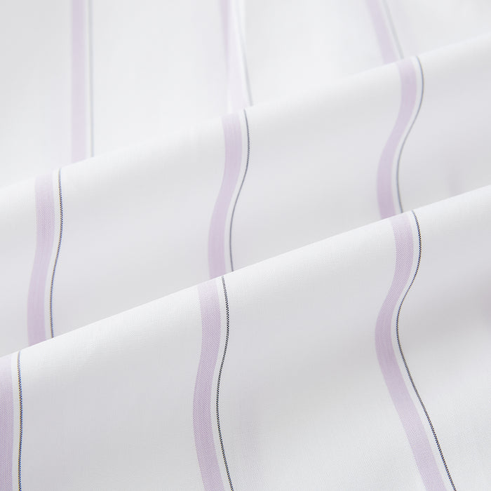 Track Striped Pink on White Tailored Fit Shirt in Cotton Image 5