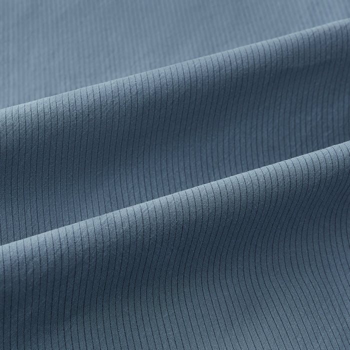Pinstriped Steel Grey Tailored Fit Shirt in Cotton Image 6
