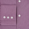 View 4 of product Displayed on a plain white background is the Turnbull & Asser UK Pinstriped Antique Pink Tailored Fit Shirt in Cotton, featuring long sleeves, a button-up front with crisp white buttons, and a classic kent collar in a refined mauve hue.