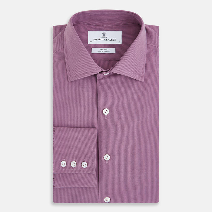 Pinstriped Antique Pink Tailored Fit Shirt in Cotton Image 4