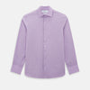 View 1 of product A long-sleeved, button-up Pinstriped Baby Pink Tailored Fit Shirt in Cotton with a kent collar from Turnbull & Asser UK, displayed on a white background.