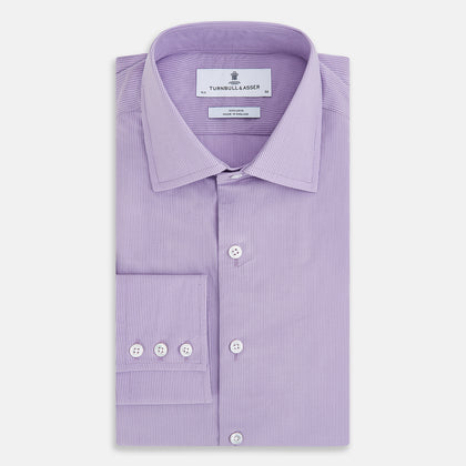 Pinstriped Baby Pink Tailored Fit Shirt in Cotton Image 4