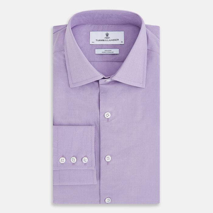 Pinstriped Baby Pink Tailored Fit Shirt in Cotton Image 4