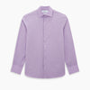 View 6 of product A long-sleeved, button-up Pinstriped Baby Pink Tailored Fit Shirt in Cotton with a kent collar from Turnbull & Asser UK, displayed on a white background.