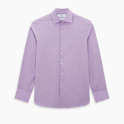 Pinstriped Baby Pink Tailored Fit Shirt in Cotton Image 5