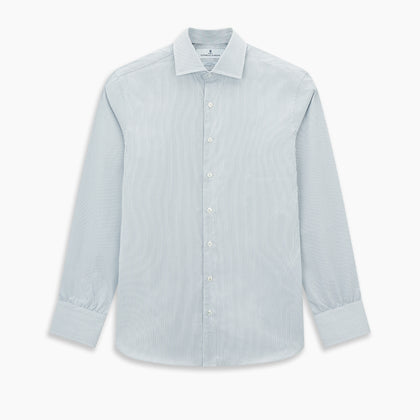 Steel Grey Micro-Tattersall Check Belgravia Shirt Image 6