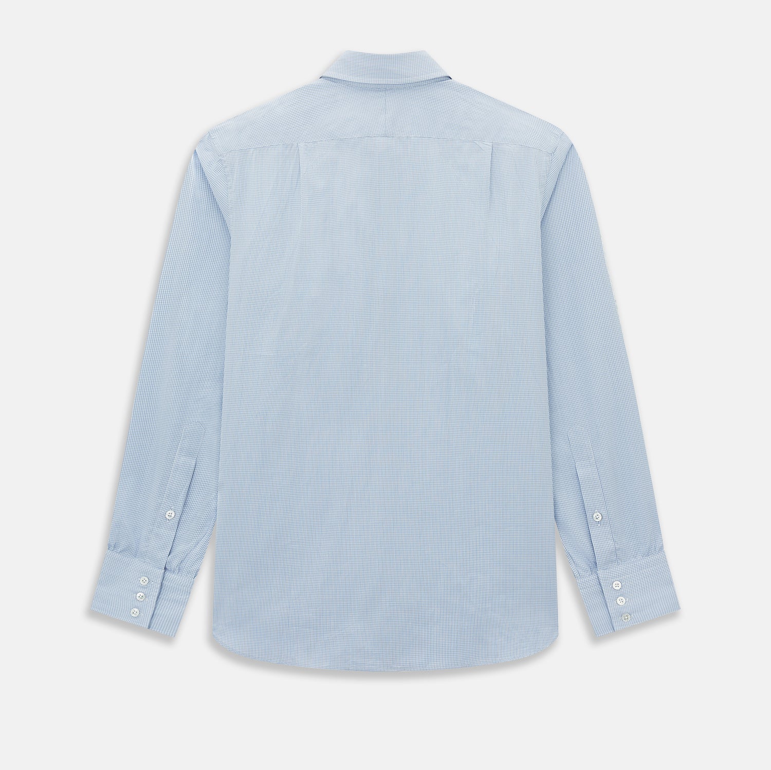View 3 of product Sky Blue Micro-Tattersall Check Belgravia Shirt 16