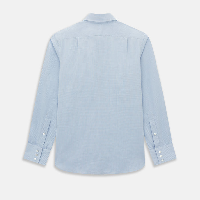 Sky Blue Micro-Tattersall Check Belgravia Shirt Image 2