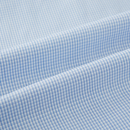 Sky Blue Micro-Tattersall Check Belgravia Shirt Image 5