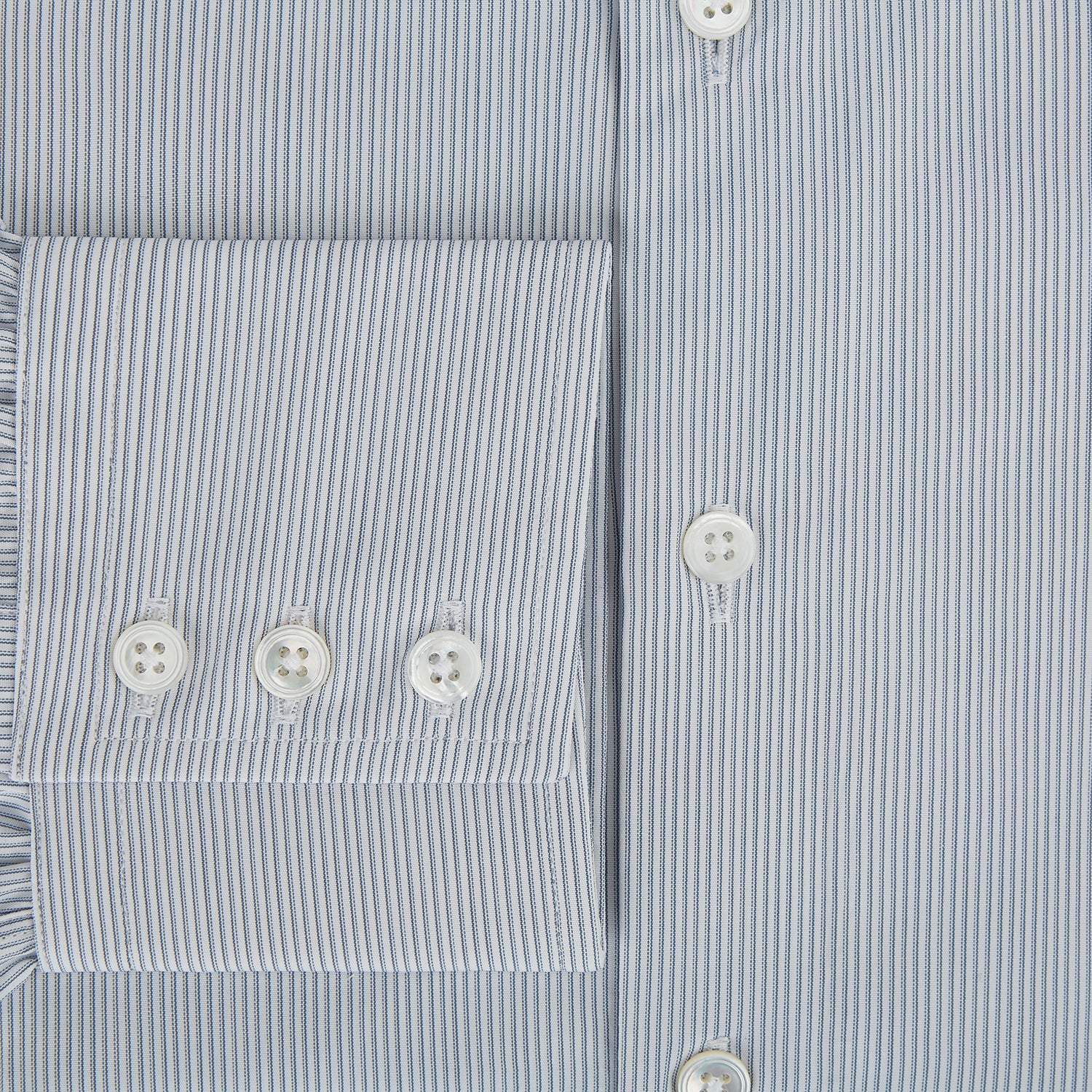 View 4 of product Steel Grey Ripple Double Pinstripe Belgravia Shirt 16.5
