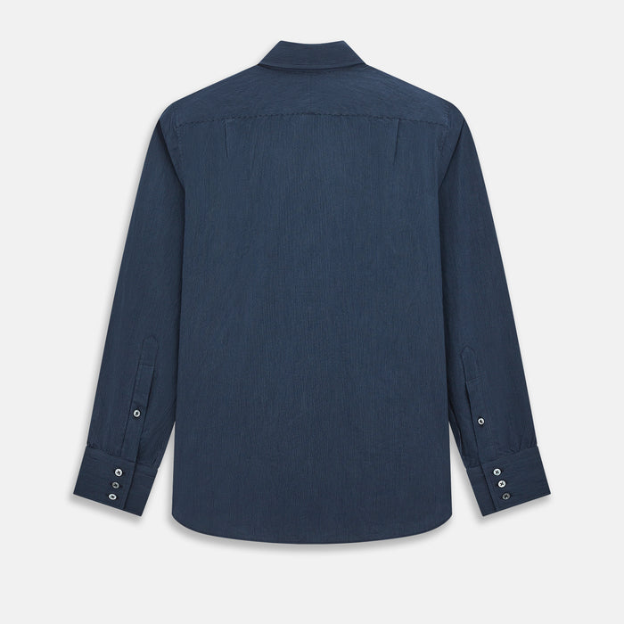 Tailored Fit Navy Pinstripe Belgravia Shirt Image 2