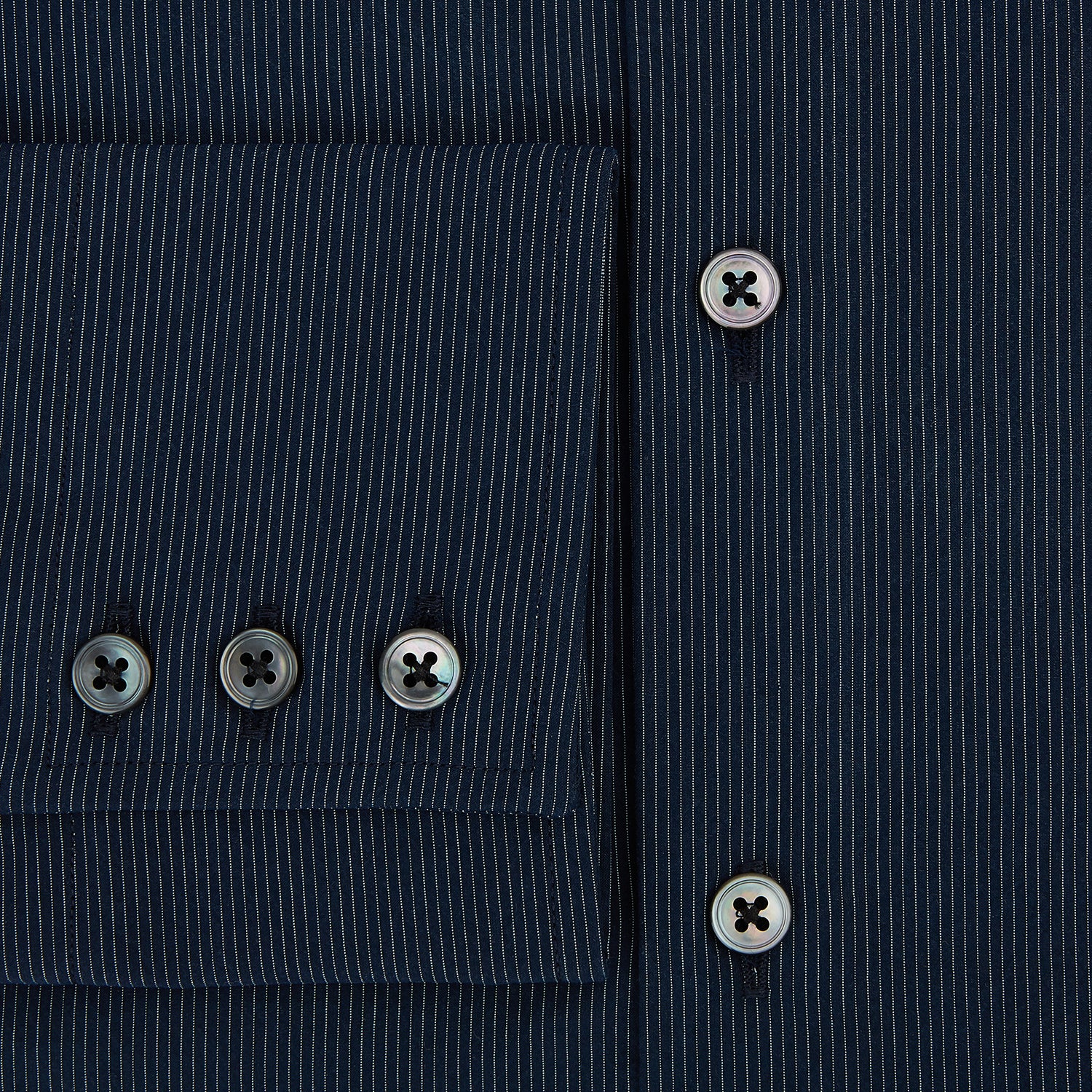 View 4 of product Tailored Fit Navy Pinstripe Belgravia Shirt 19