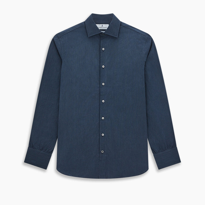 Tailored Fit Navy Pinstripe Belgravia Shirt Image 6