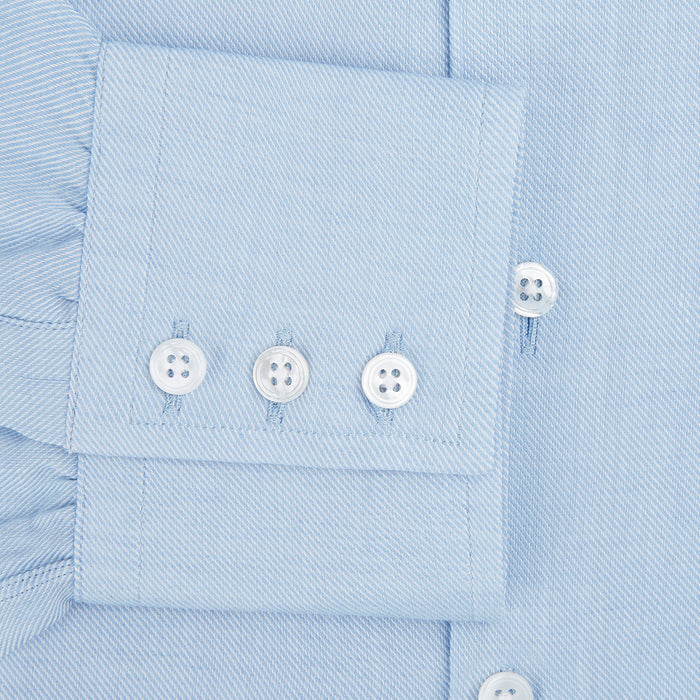 Tailored Fit Blue Cotton Cashmere Belgravia Shirt Image 3