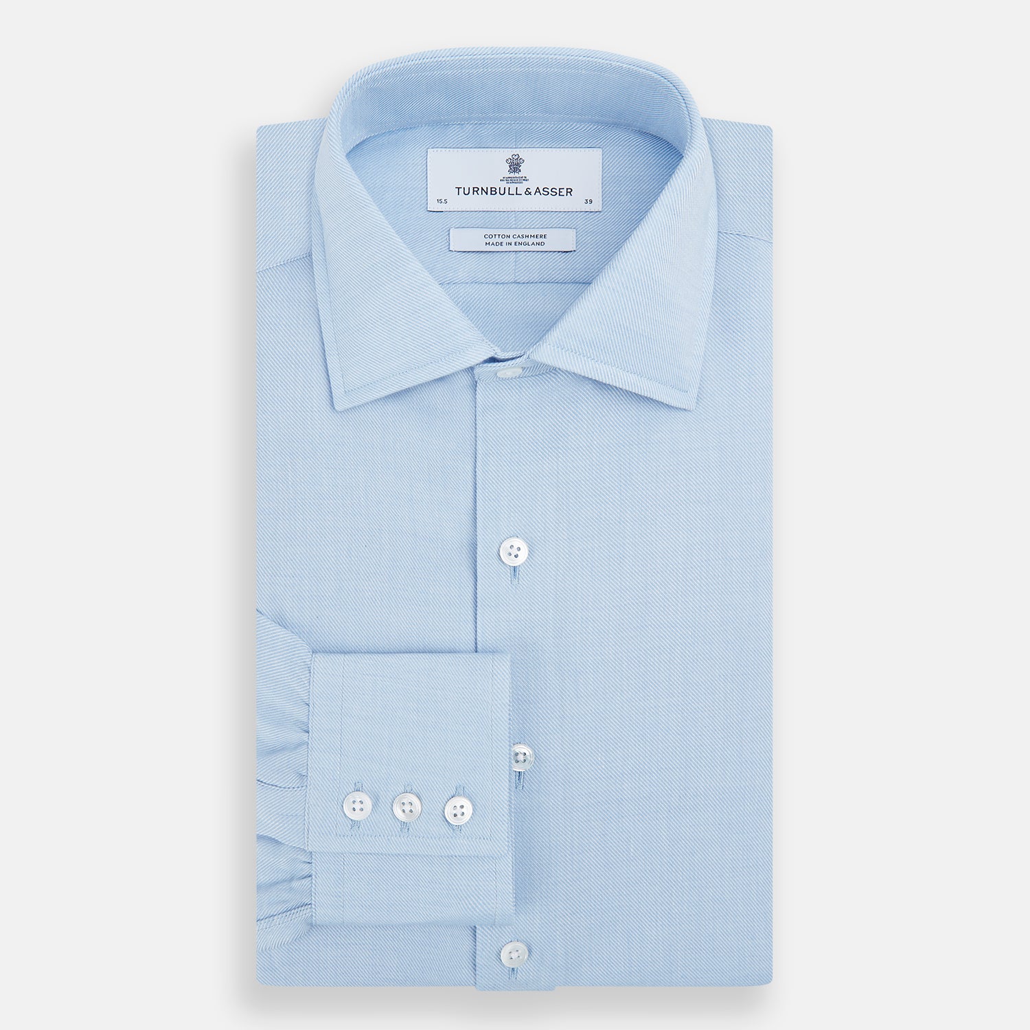 Tailored Fit Blue Cotton Cashmere Belgravia Shirt