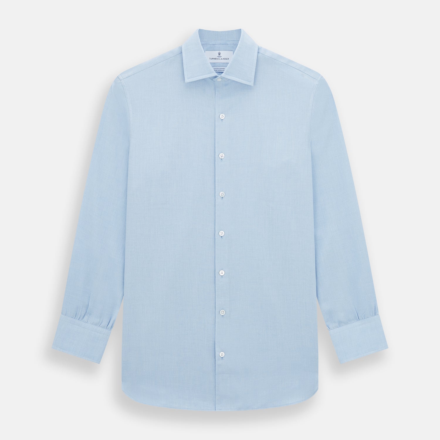 Tailored Fit Blue Cotton Cashmere Belgravia Shirt