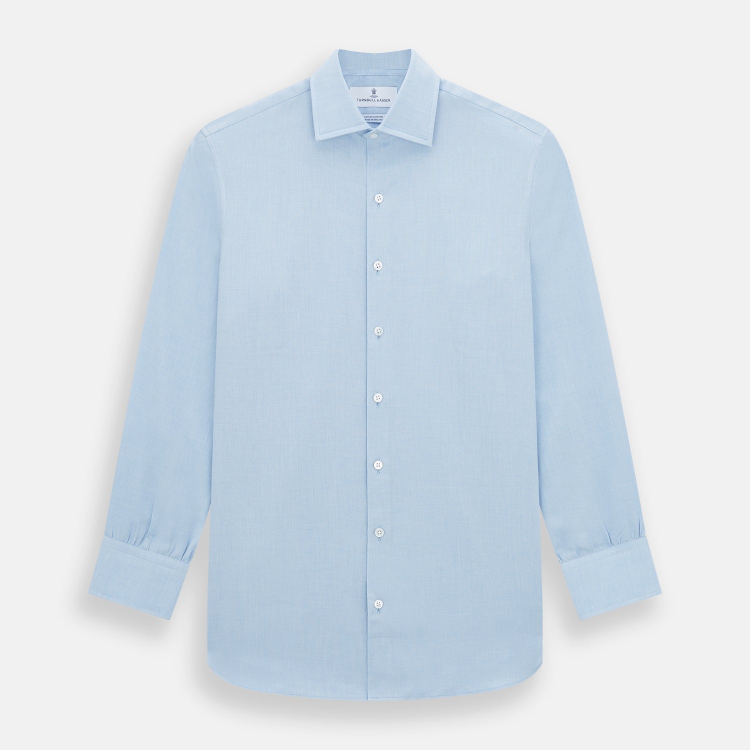 Tailored Fit Blue Cotton Cashmere Belgravia Shirt – Turnbull & Asser